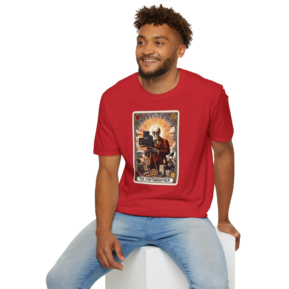 The Photographer Tarot T-Shirt — Vintage Camera Art Graphic Tee