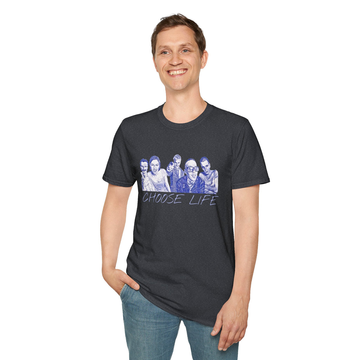 Trainspotting "Choose Life" Men's T-Shirt - pen drawn