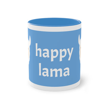 Two-Tone Happy Lama Coffee Mug