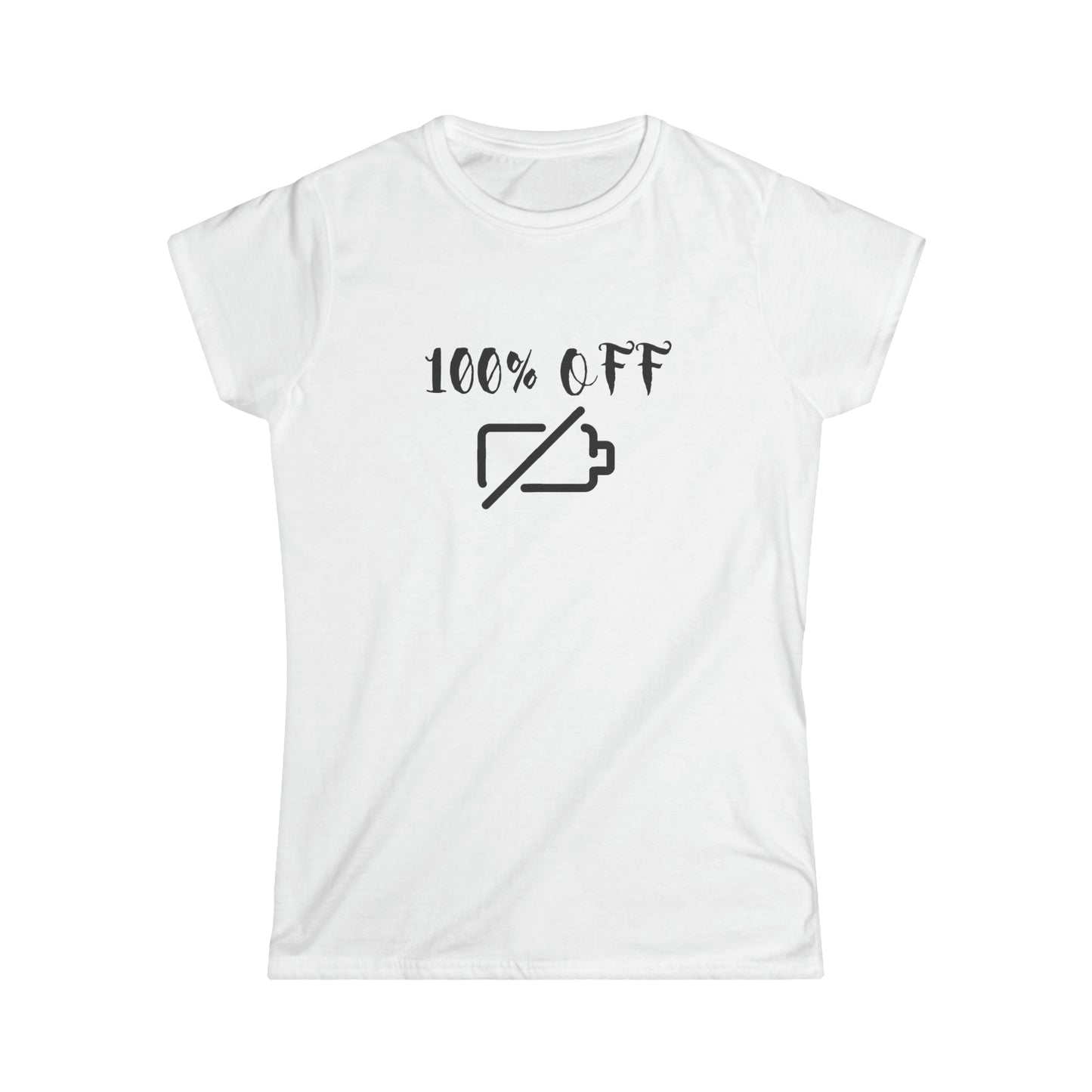 100% Off Woman White Print T-shirt