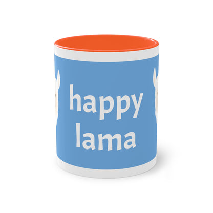 Two-Tone Happy Lama Coffee Mug