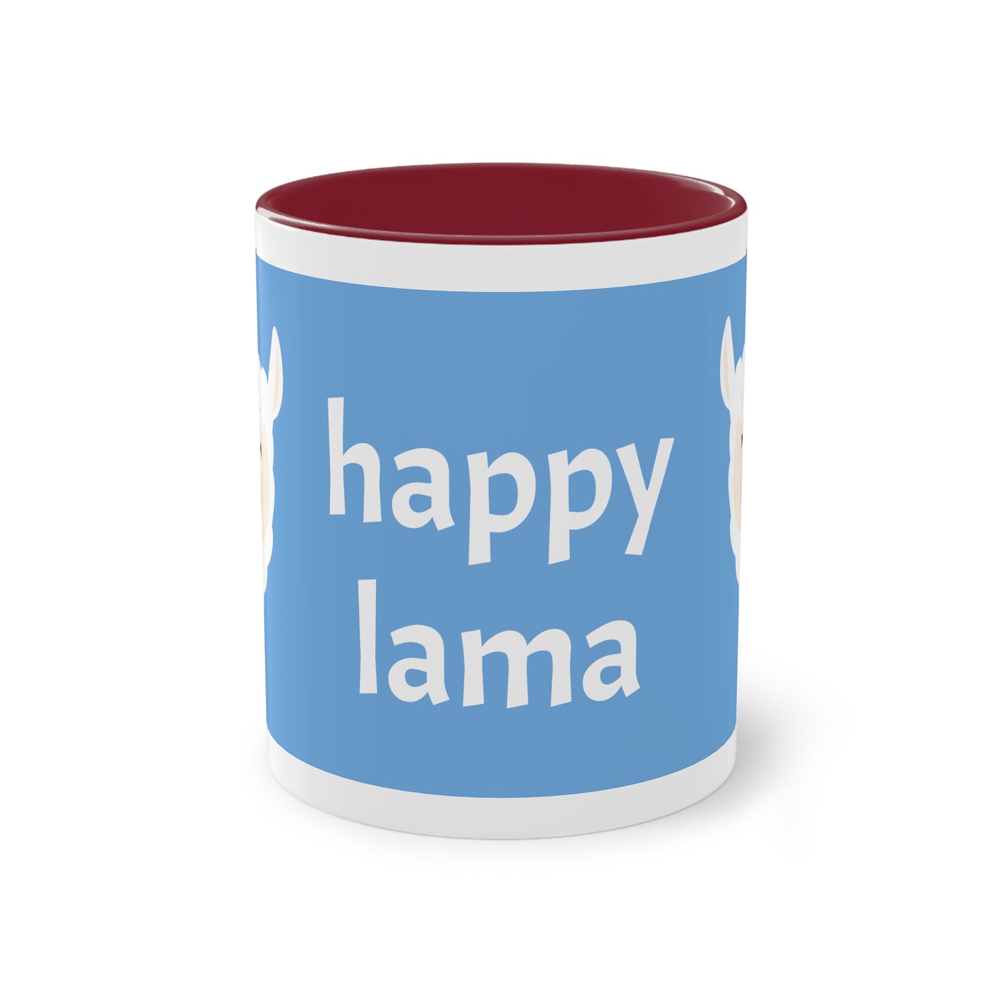 Two-Tone Happy Lama Coffee Mug