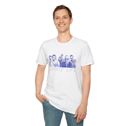 Trainspotting "Choose Life" T-Shirt da uomo - disegnato a penna