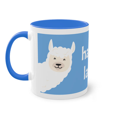 Two-Tone Happy Lama Coffee Mug