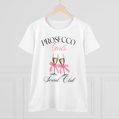 Prosecco Girls Social Club Tee - Fun Women's Cotton Shirt for Celebrations