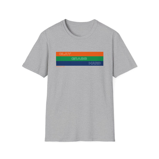 Tennis Surfaces unisex T-shirt - scegli il tuo campo di gioco