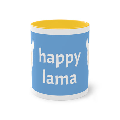 Two-Tone Happy Lama Coffee Mug