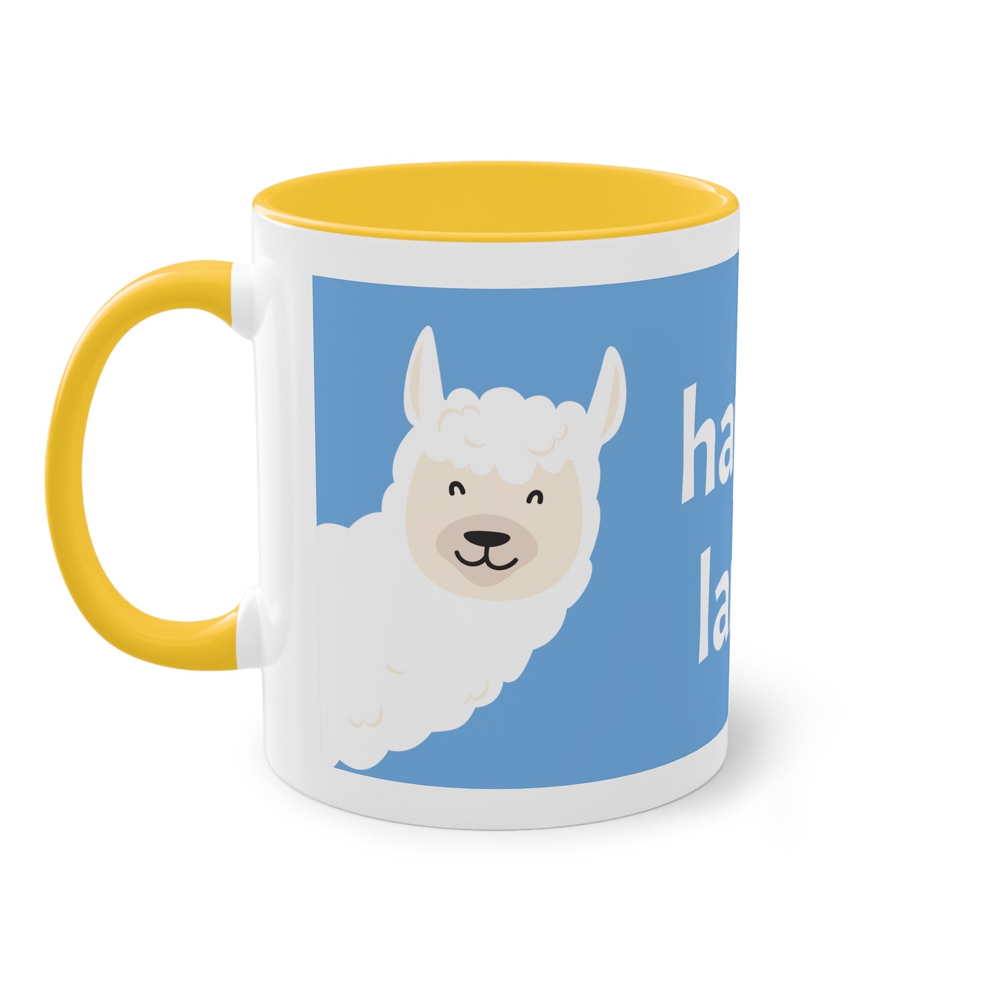 Two-Tone Happy Lama Coffee Mug