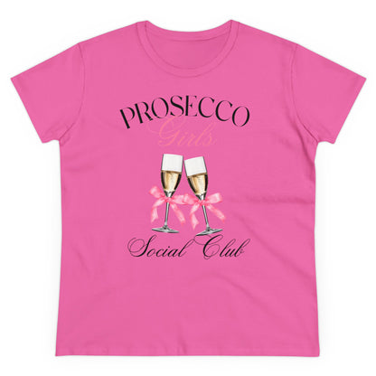 Prosecco Girls Social Club Tee - Fun Women's Cotton Shirt for Celebrations