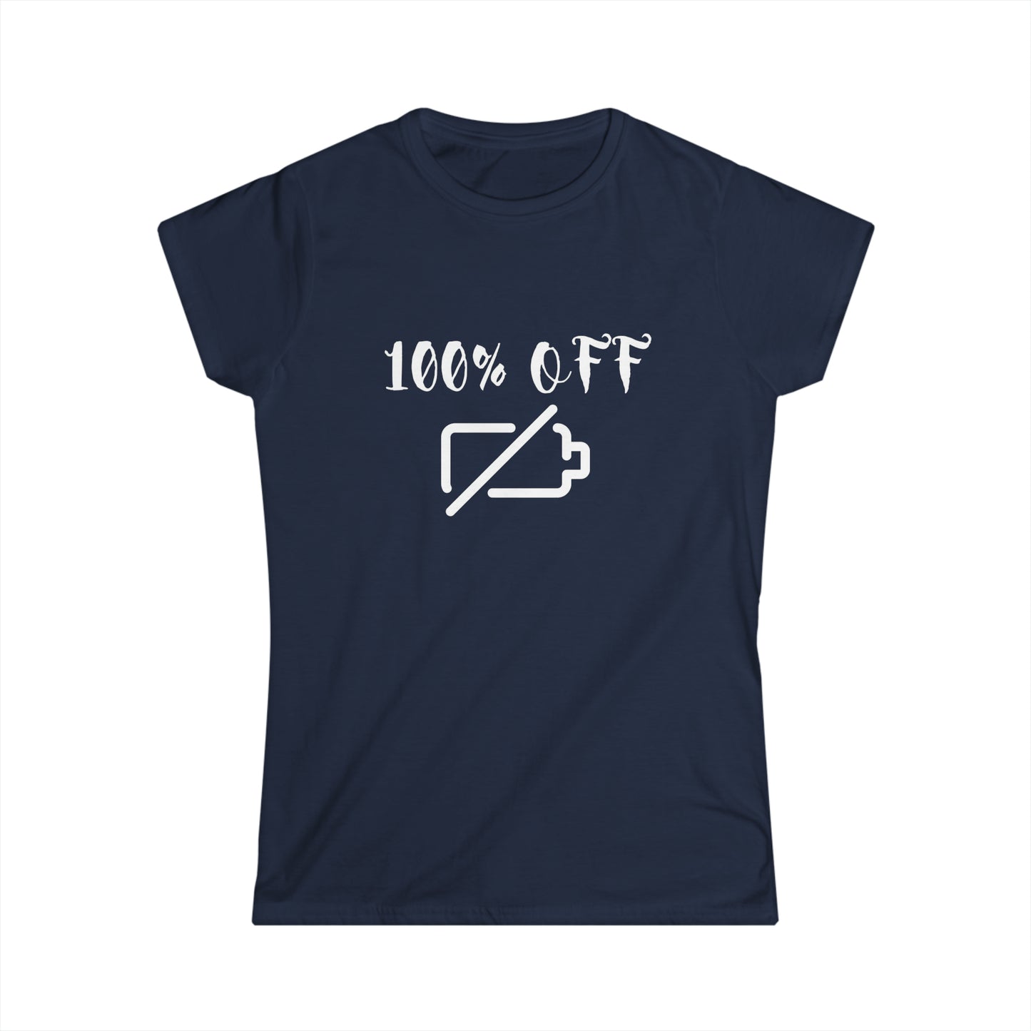 100% Off Woman White Print T-shirt