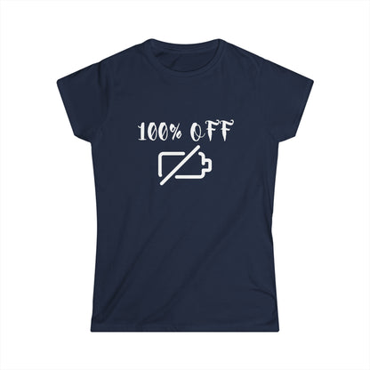 100% Off Woman White Print T-shirt