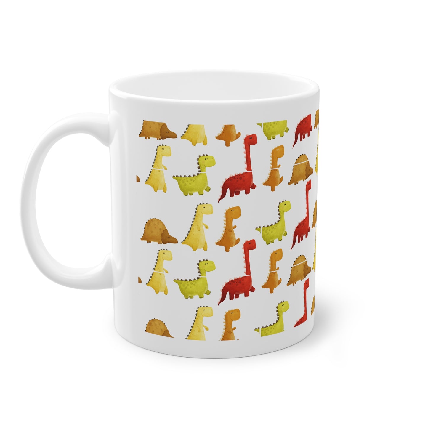 Roar into Your Day Mug with Playful Dinosaurs Print