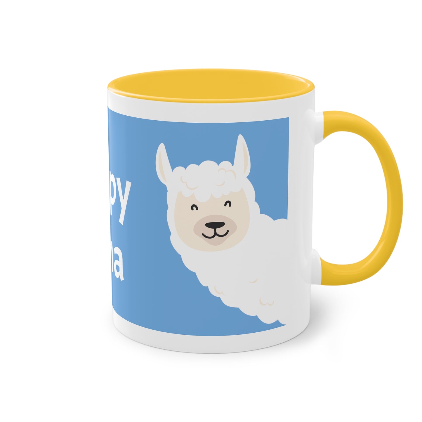 Two-Tone Happy Lama Coffee Mug