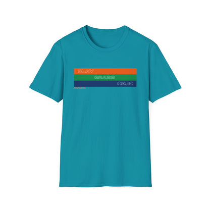 Tennis Surfaces unisex T-shirt - scegli il tuo campo di gioco