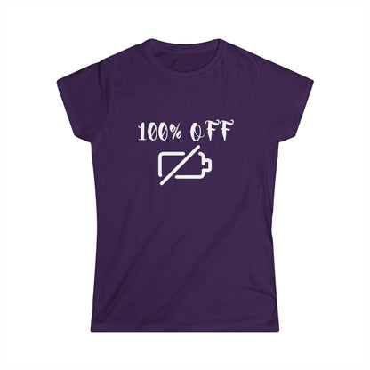 100% Off Woman White Print T-shirt