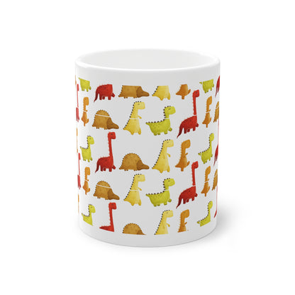 Roar into Your Day Mug with Playful Dinosaurs Print