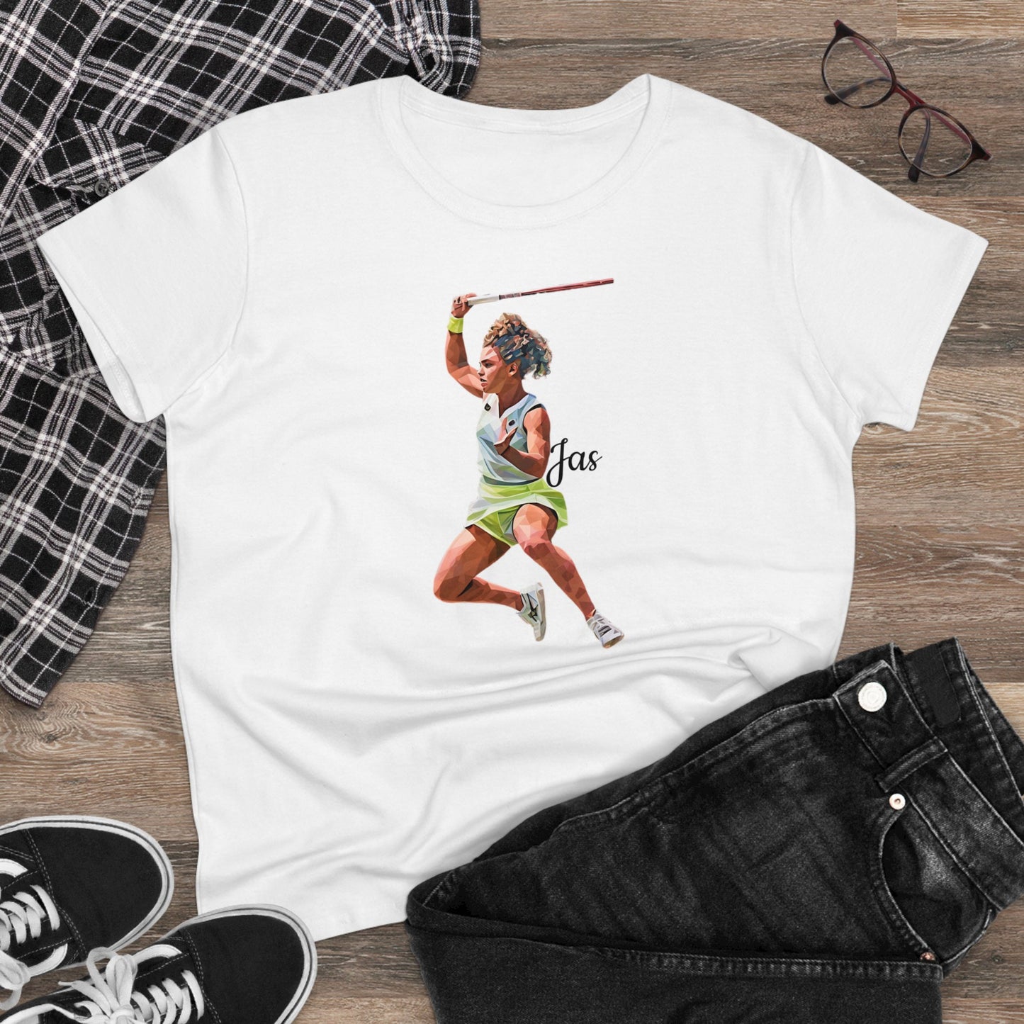 Jasmine Paolini "JAS" Donna - T-shirt per Fan di Tennis - Abbigliamento Sportivo Femminile