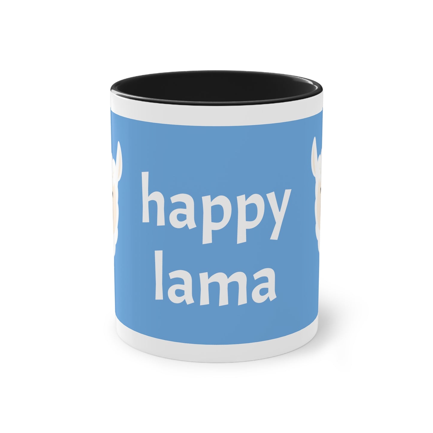 Two-Tone Happy Lama Coffee Mug