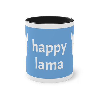 Two-Tone Happy Lama Coffee Mug