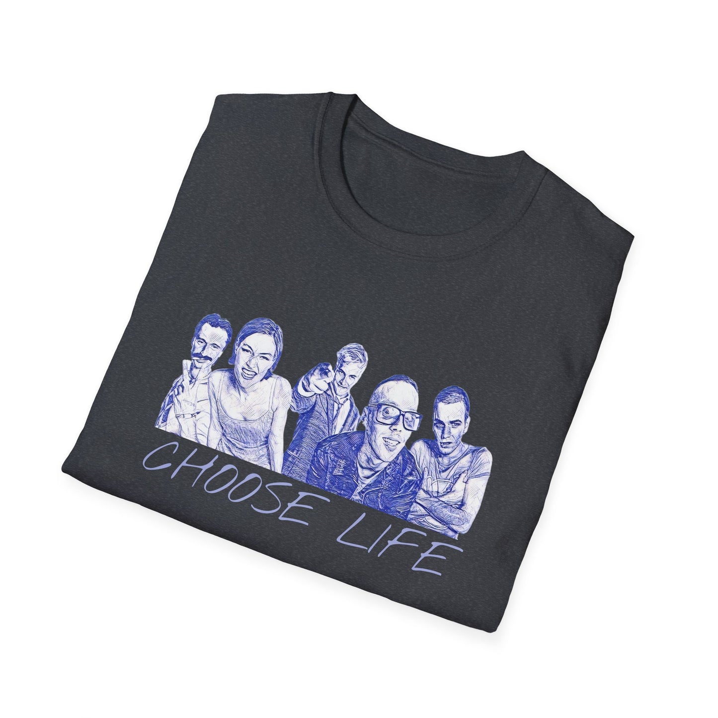 Trainspotting "Choose Life" T-Shirt da uomo - disegnato a penna