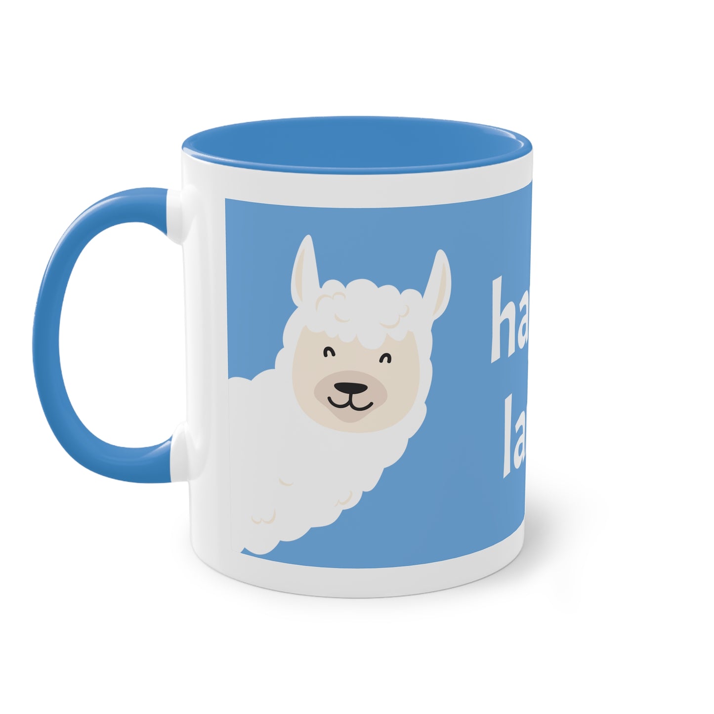 Two-Tone Happy Lama Coffee Mug