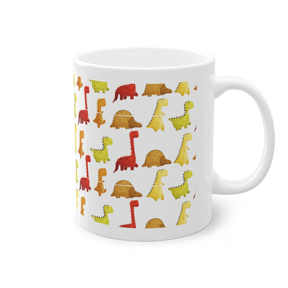 Roar into Your Day Mug with Playful Dinosaurs Print