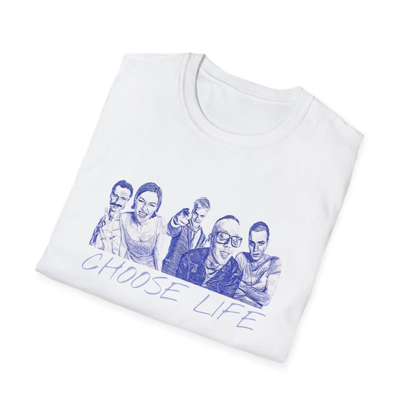 Trainspotting "Choose Life" T-Shirt da uomo - disegnato a penna