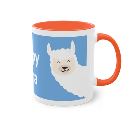 Two-Tone Happy Lama Coffee Mug