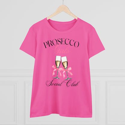 Prosecco Girls Social Club Tee - Fun Women's Cotton Shirt for Celebrations