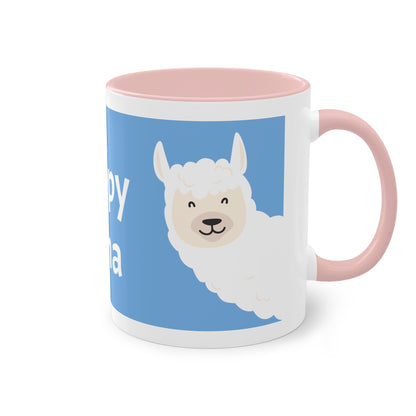 Two-Tone Happy Lama Coffee Mug