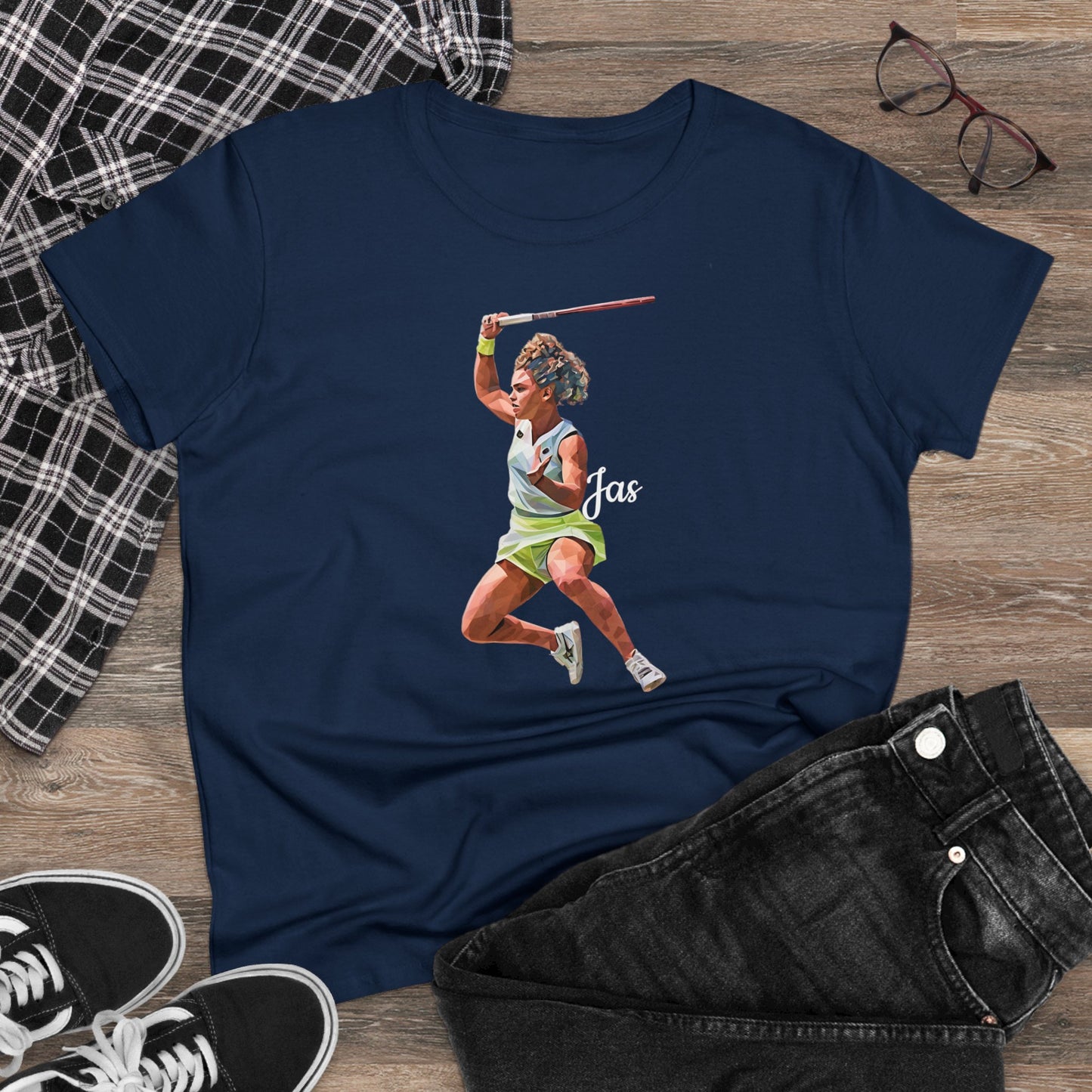 Jasmine Paolini "JAS" Donna - T-shirt per Fan di Tennis - Abbigliamento Sportivo Femminile