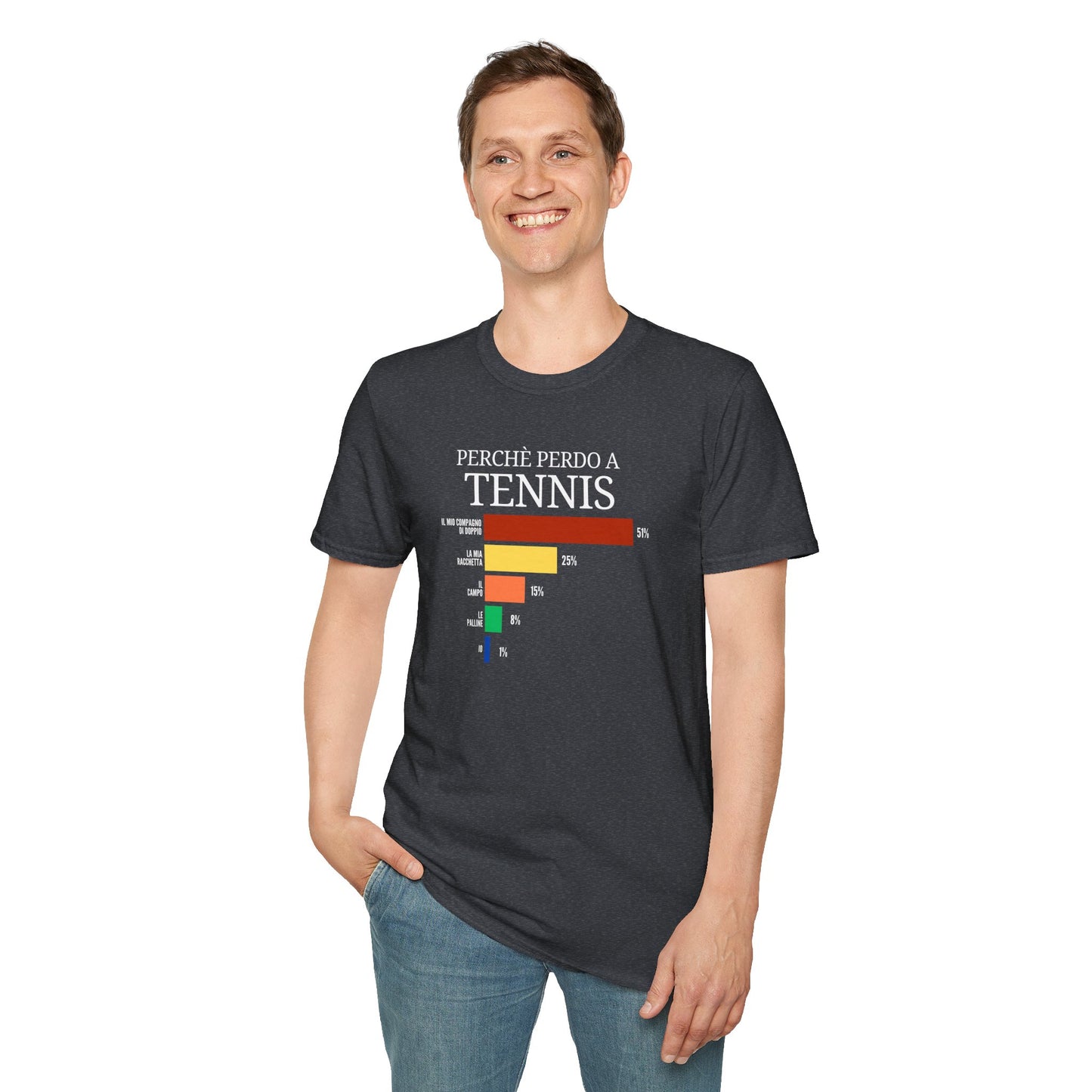 perchè perdo a tennis - unisex t-shirt