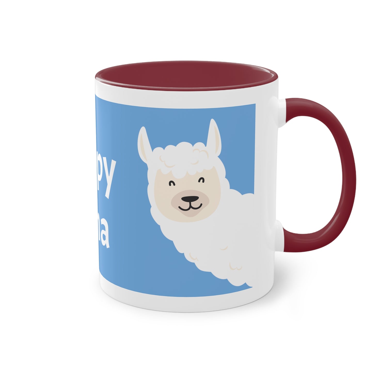 Two-Tone Happy Lama Coffee Mug